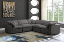 Plush 5 piece Velvet Standard Modular Overstuffed Reversible Sectional
