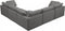 Plush 5 piece Velvet Standard Modular Overstuffed Reversible Sectional