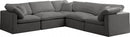 Plush 5 piece Velvet Standard Modular Overstuffed Reversible Sectional