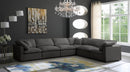 Plush 6 Piece Velvet Standard Modular Overstuffed Reversible Sectional