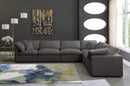 Plush 6 Piece Velvet Standard Modular Overstuffed Reversible Sectional