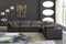 Plush 6 Piece Velvet Standard Modular Overstuffed Reversible Sectional