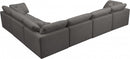 Plush 6 Piece Velvet Standard Modular Overstuffed Reversible Sectional