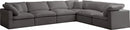 Plush 6 Piece Velvet Standard Modular Overstuffed Reversible Sectional