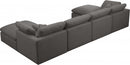 Plush 6 Piece Velvet Standard Modular Overstuffed Reversible Sectional