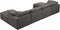 Plush 6 Piece Velvet Standard Modular Overstuffed Reversible Sectional