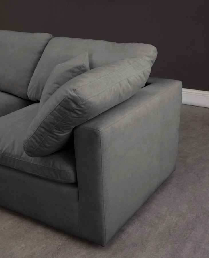 Plush 6 Piece Velvet Standard Modular Overstuffed Reversible Sectional