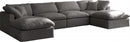Plush 6 Piece Velvet Standard Modular Overstuffed Reversible Sectional