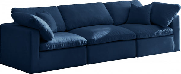 Cloud Plush Velvet Modular Down Feather 3-Piece Sofa