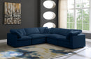 Plush 5 piece Velvet Standard Modular Overstuffed Reversible Sectional