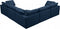 Plush 5 piece Velvet Standard Modular Overstuffed Reversible Sectional