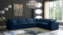 Plush 6 Piece Velvet Standard Modular Overstuffed Reversible Sectional