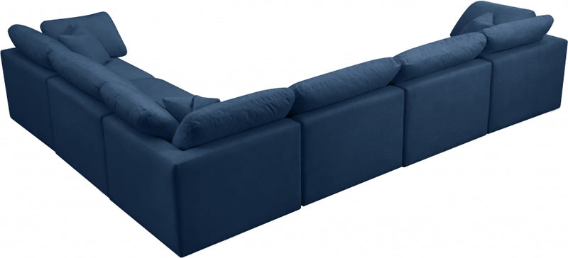 Plush 6 Piece Velvet Standard Modular Overstuffed Reversible Sectional