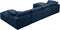 Plush 6 Piece Velvet Standard Modular Overstuffed Reversible Sectional