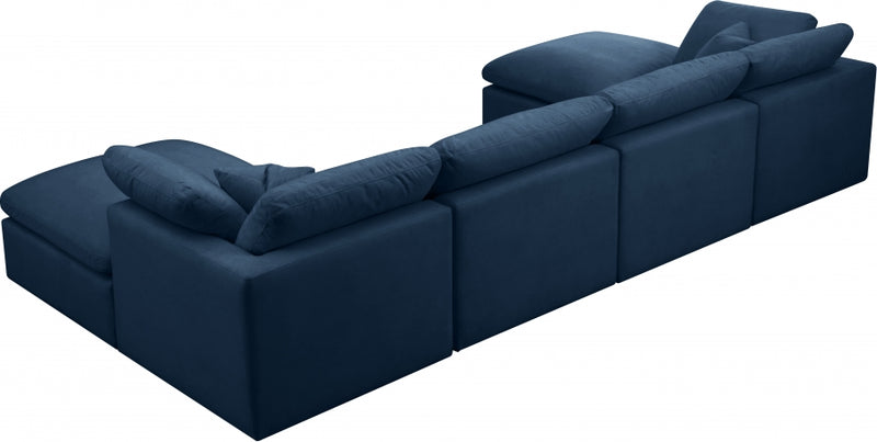 Plush 6 Piece Velvet Standard Modular Overstuffed Reversible Sectional