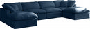 Plush 6 Piece Velvet Standard Modular Overstuffed Reversible Sectional