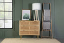 Zamora 3-Drawer Accent Cabinet Natural And Antique Brass