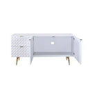 Maissa TV Console in White & Gold