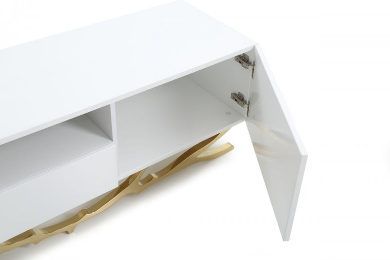 Modrest Legend Modern White & Gold TV Stand