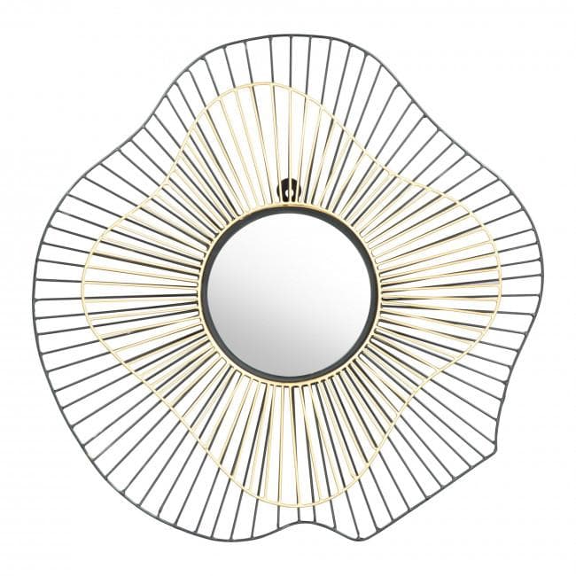 Comet Round Mirror Black & Gold