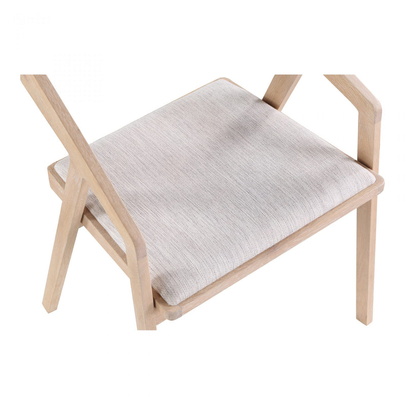 Padma Oak Arm Chair Light Grey
