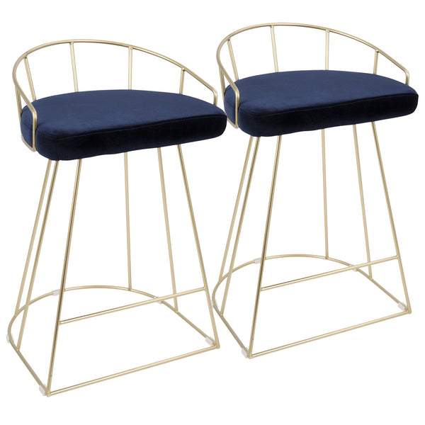 Canary Counter Stool Gold Metal - Set Of 2