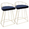 Canary Counter Stool Gold Metal - Set Of 2