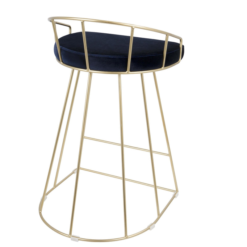 Canary Counter Stool Gold Metal - Set Of 2