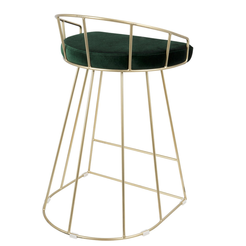Canary Counter Stool Gold Metal - Set Of 2