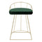 Canary Counter Stool Gold Metal - Set Of 2