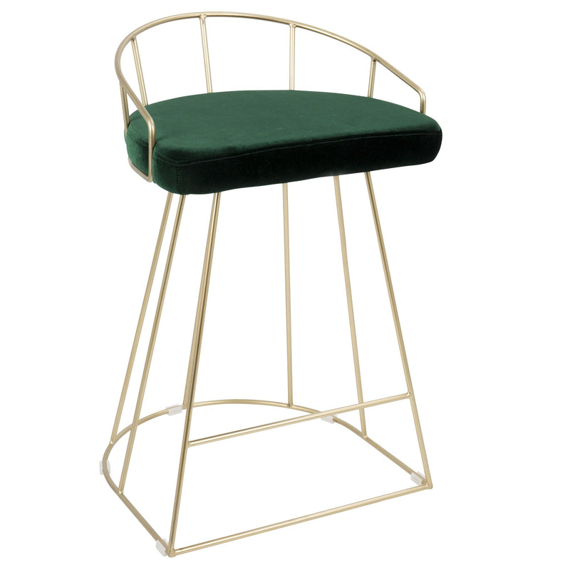 Canary Counter Stool Gold Metal - Set Of 2