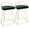 Canary Counter Stool Gold Metal - Set Of 2