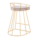Canary Counter Stool Gold Metal - Set Of 2