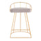 Canary Counter Stool Gold Metal - Set Of 2