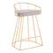 Canary Counter Stool Gold Metal - Set Of 2