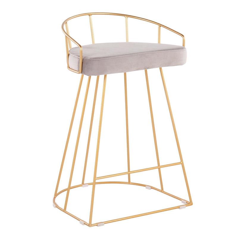 Canary Counter Stool Gold Metal - Set Of 2
