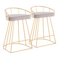 Canary Counter Stool Gold Metal - Set Of 2