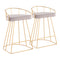 Canary Counter Stool Gold Metal - Set Of 2
