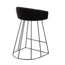 Canary Upholstered Counter Stool Black Steel - Set Of 2