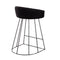 Canary Upholstered Counter Stool Black Steel - Set Of 2