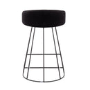 Canary Upholstered Counter Stool Black Steel - Set Of 2
