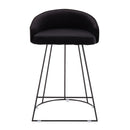 Canary Upholstered Counter Stool Black Steel - Set Of 2
