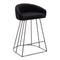 Canary Upholstered Counter Stool Black Steel - Set Of 2