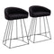 Canary Upholstered Counter Stool Black Steel - Set Of 2