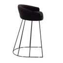 Canary Upholstered Counter Stool Black Steel - Set Of 2