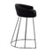 Canary Upholstered Counter Stool Black Steel - Set Of 2