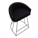 Canary Upholstered Counter Stool Black Steel - Set Of 2