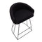 Canary Upholstered Counter Stool Black Steel - Set Of 2