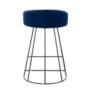 Canary Upholstered Counter Stool Black Steel - Set Of 2