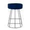 Canary Upholstered Counter Stool Black Steel - Set Of 2